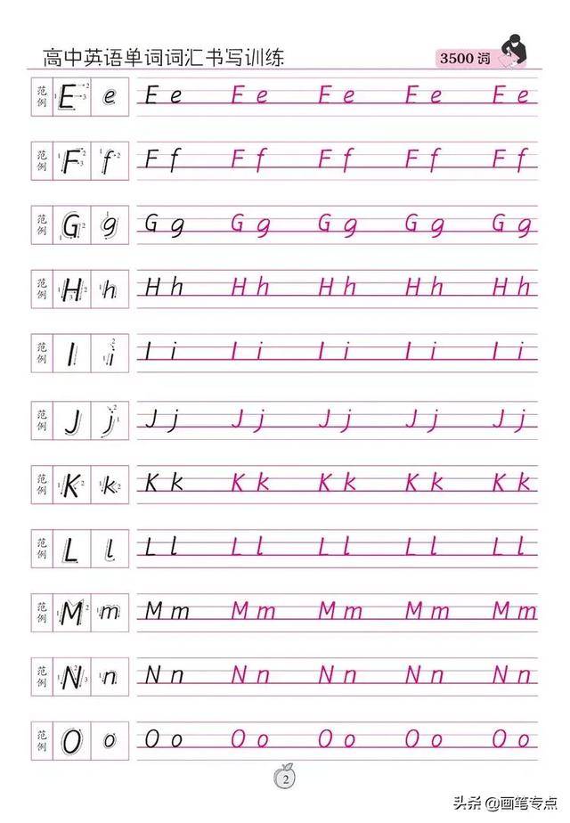 写好字,考试成功一半,练字一下衡水体26个英文字母写法