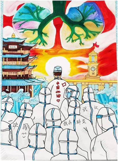 童画助力,共抗疫情广安市文化馆少儿绘画公益大赛线上开赛了