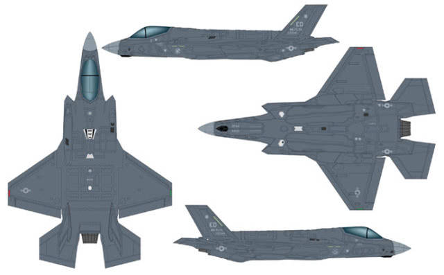 f-35三视图研发历史f-35战斗机源于美军的联合打击战斗机计划(joint