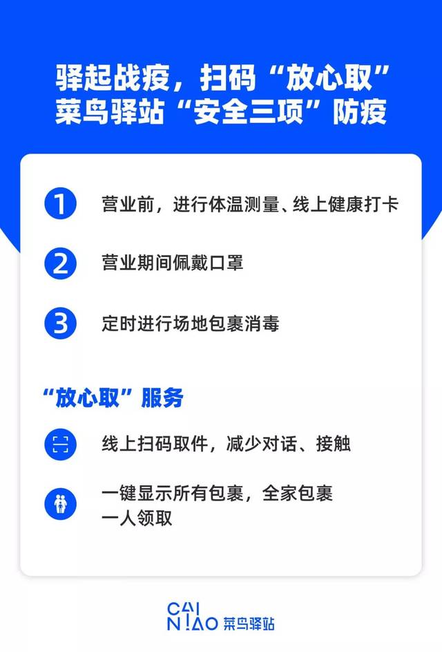 这是菜鸟驿站在全国推行的"安全三项"措施:营业前,工作人员会做好