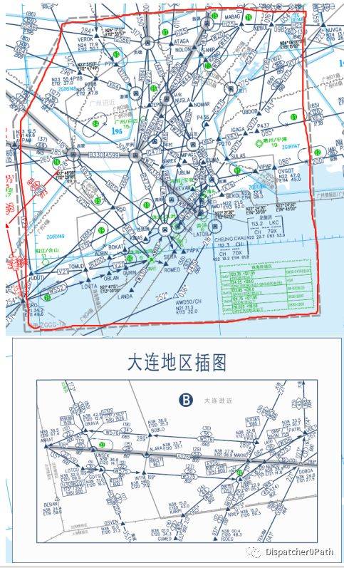 空中交通服务航路或位置报告的要求复杂的地区,当航路图上无法清楚