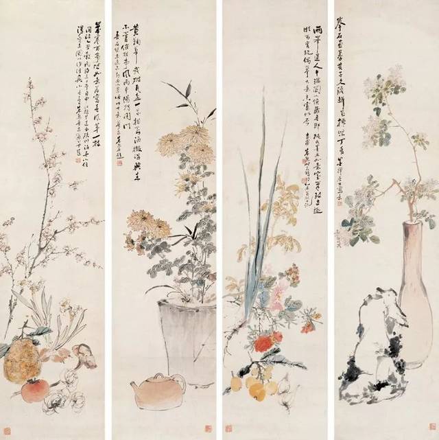 清代海派前期重要画家,朱熊花鸟作品欣赏