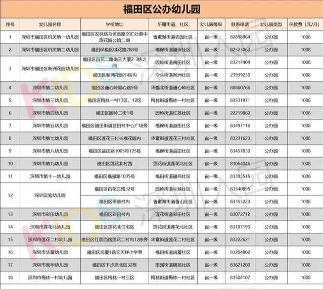 深圳100 民转公幼儿园重磅来袭!