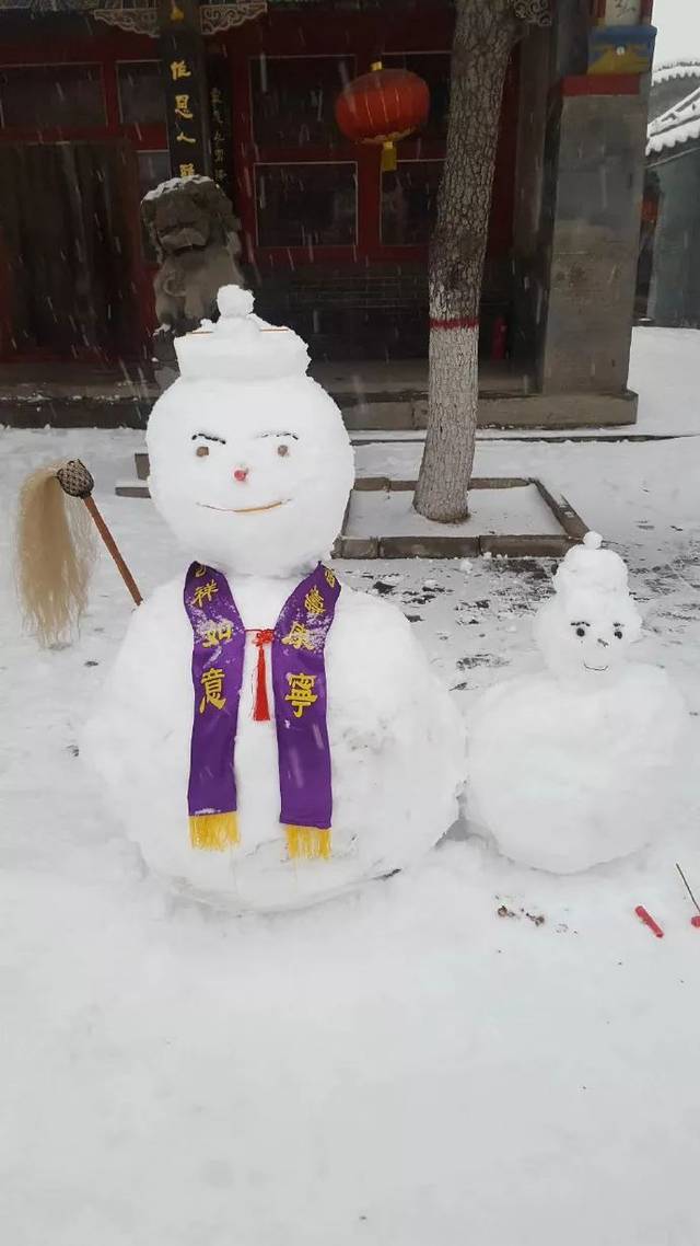 图/德清升玄观 堆个道教特色雪人什么的