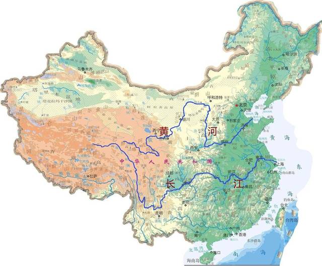 发源于青藏高原的黄河和长江,河水都东流入海而不会再