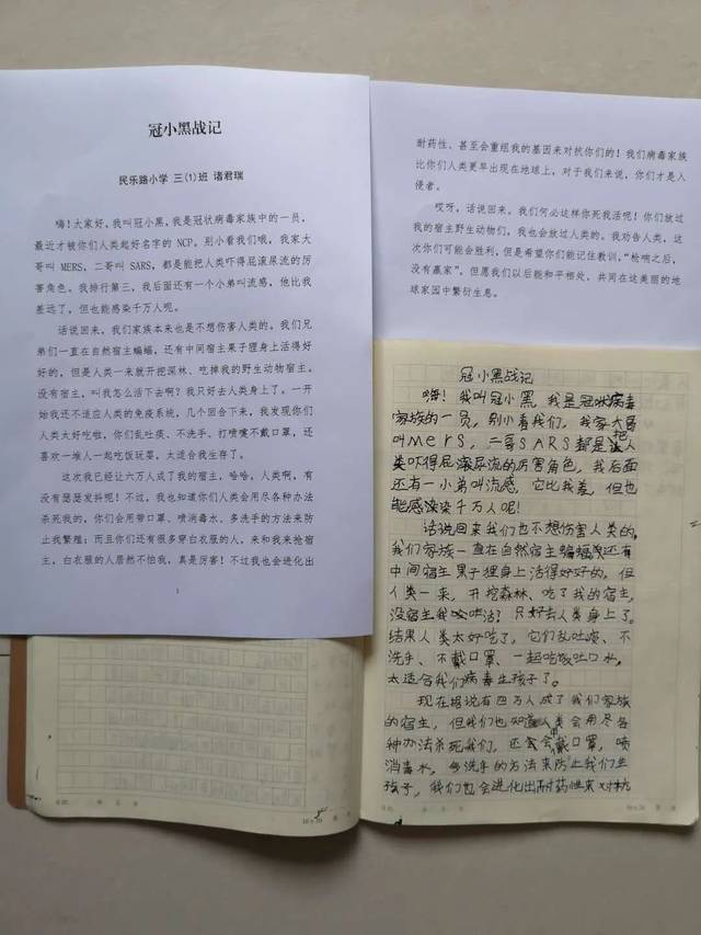 这是来自诸君瑞小朋友的绘画作品及文章.