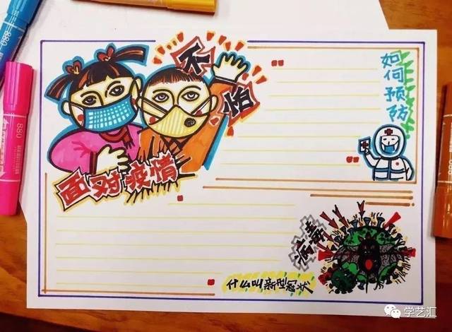抗击新冠肺炎儿童画 手抄报! 建议收藏!