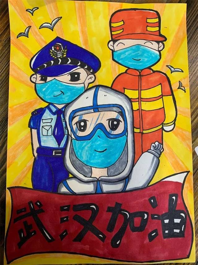 美工:城镇幼儿园学前教育集团教师"防疫普法宣传"绘画作品