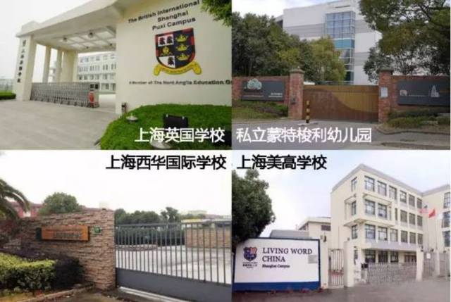 还有上海耀中国际学校以及沪上知名的私立宋庆龄幼儿园,蒙特梭利幼儿