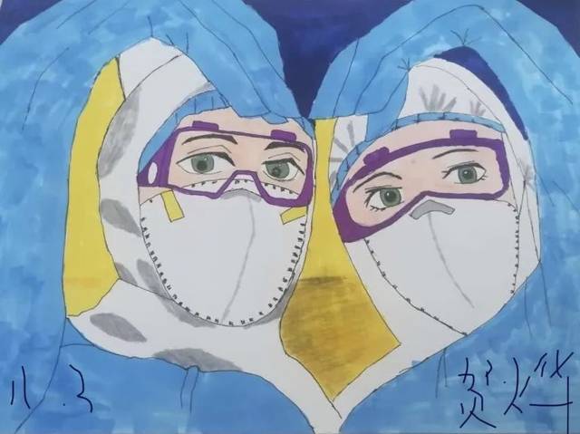 青岛第二十三中学学生抗击疫情绘画展