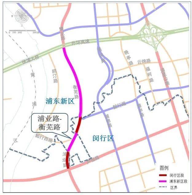 规划范围  浦业路-衡芜路专项规划范围为:外环高速地面道路—芦恒路