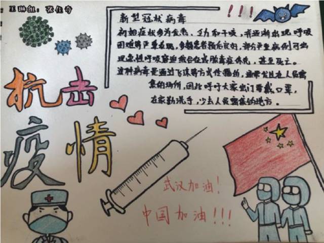 北青政学前教育学院用抗"疫"手抄报为祖国加油