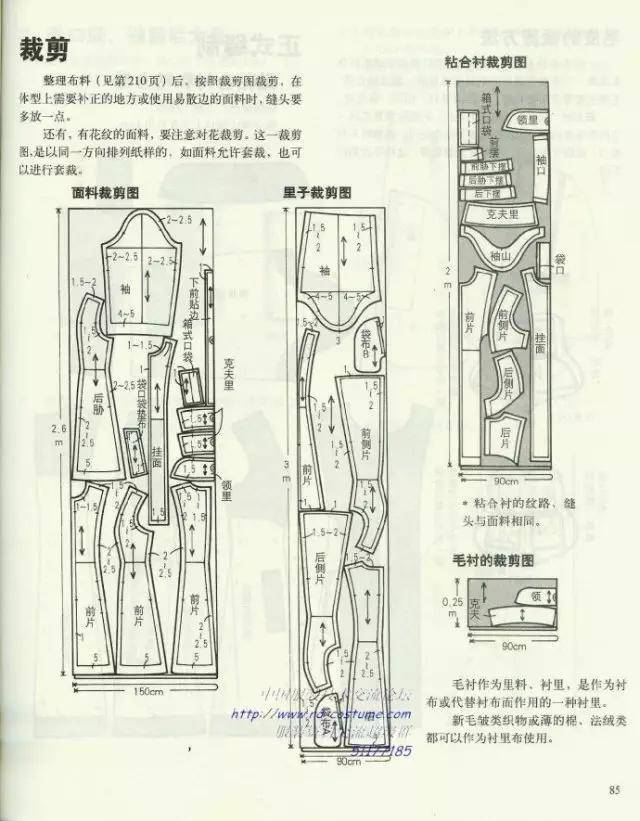 图纸集 | 14款女式大衣的裁剪图与面料排版