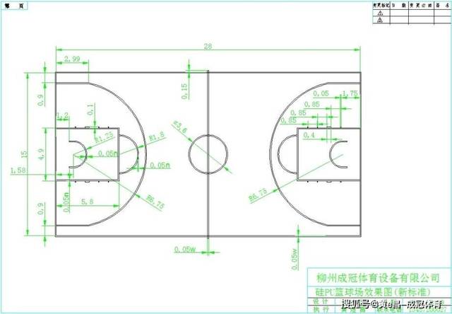 2020标准篮球场尺寸划线标准及标准篮球场尺寸图