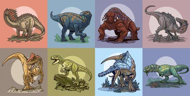 这一组分别是阿马加龙,卡洛夫龙,盾甲龙,伤齿龙,冰脊龙,气龙,激龙,玛