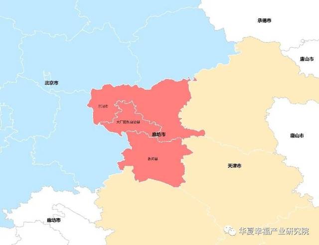 图1. 北三县地理位置