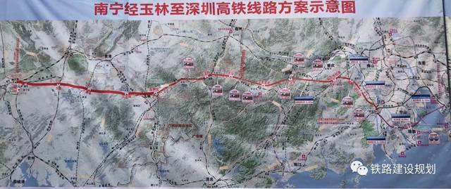 深南高铁西起南宁东站,向东经横县至玉林设玉林北站;经容县,岑溪进入