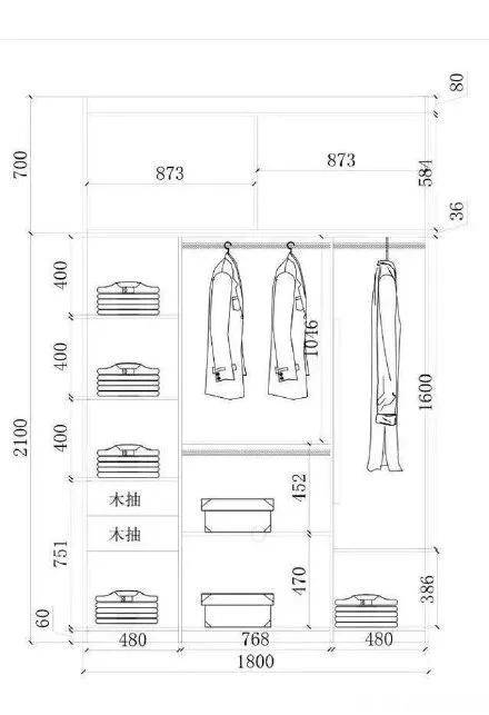 你想要的衣柜内部结构及具体尺寸来啦