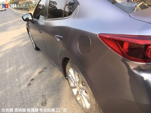 昂克赛拉车身改色电光碳灰 rg瑞集改色膜南京加盟店出品