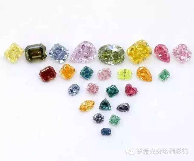 图注:rosy clouds diamonds各类丰富多彩的珍稀彩钻  为此,罗希克劳