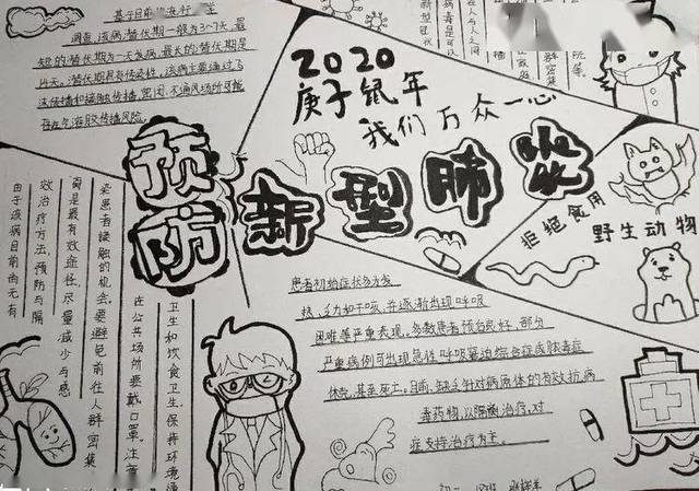 向英雄致敬——河北保定外国语学校学生"抗疫"绘画和手抄报作品