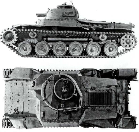二战时期的日军97式坦克根据资料试验500米只能击穿17