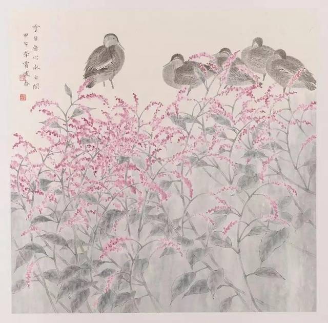 贾俊春花鸟画何水法工笔画中国美术馆