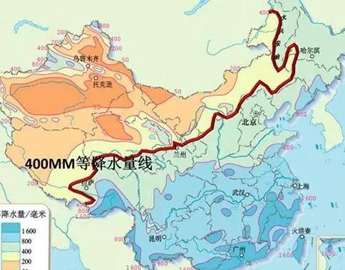 400毫米等降水量线,来源:新浪网