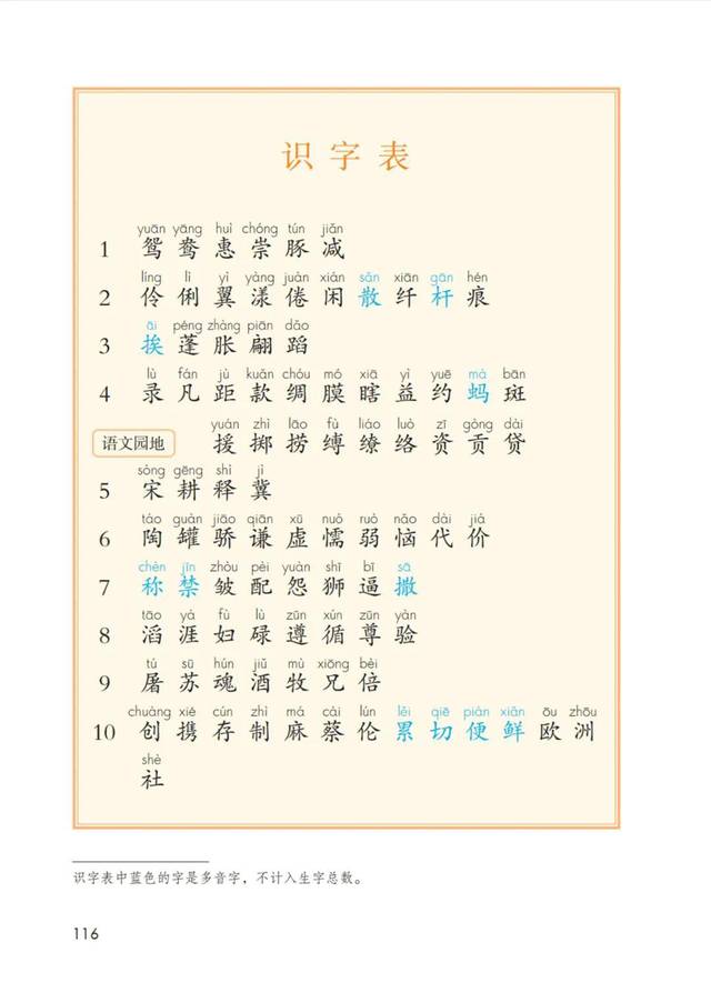 【识字】三年级下册识字表注音组词/造句朗读