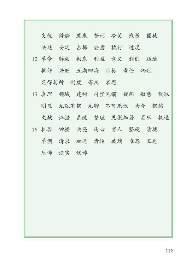 小学语文1-6年级(下册)识字表,写字表,词语表,建议收藏