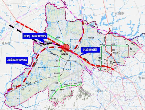 盐城站,终点宁杭铁路宜兴站,路线全长约292km,在无锡市境内里程93km