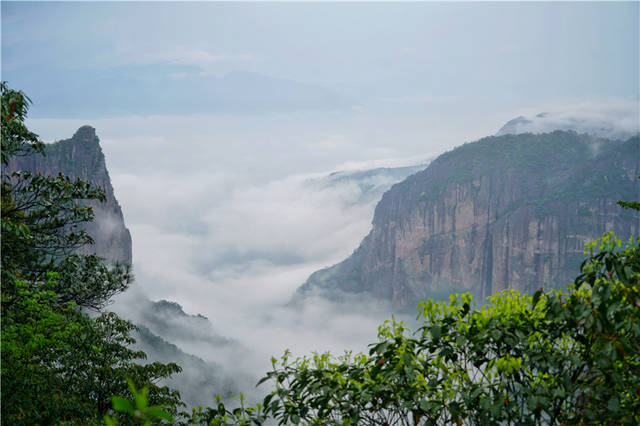 南方的风景一派欣欣然的气息,这时候来拜访这座浙东南名山,正是最美的