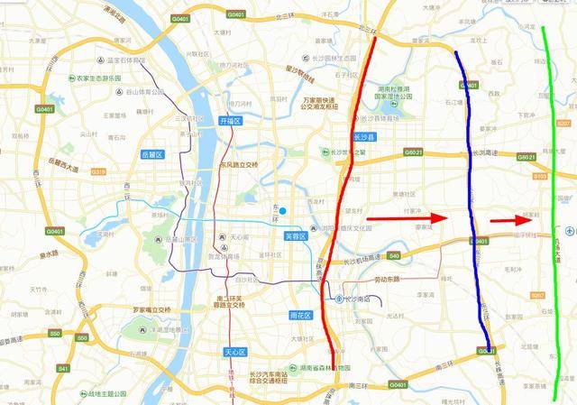 建议长沙g4高速市内段东移至东三环,改g4市内段为市内快速路!