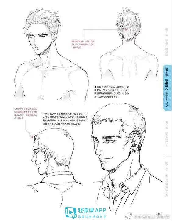 漫画男生发型画法教程,详细头发画法步骤教程