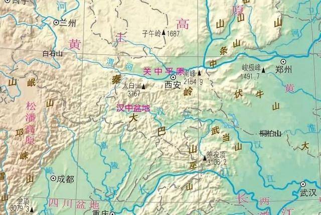 秦岭大巴山地图