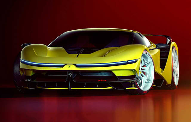 法拉利f42概念车渲染效果图,设计灵感源自标志性的法拉利f40超跑