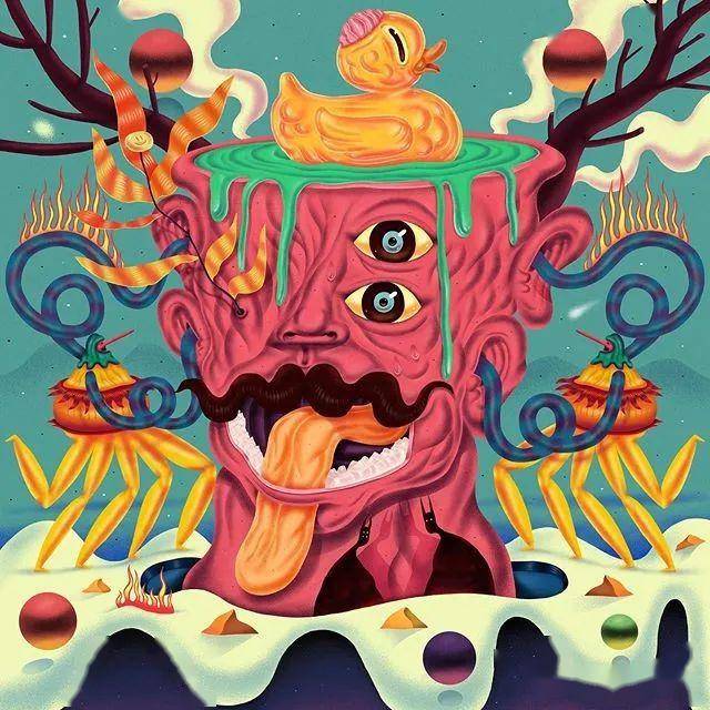 插画丨多眼怪出没,密恐慎入!恶趣味满满的超酷怪物图鉴