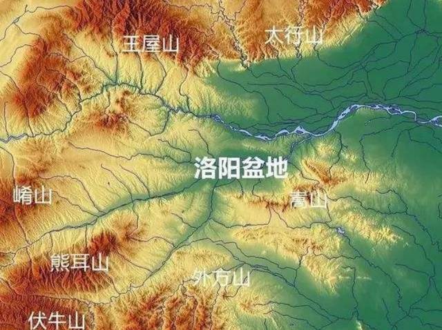 洛阳盆地(伊洛盆地)地形图