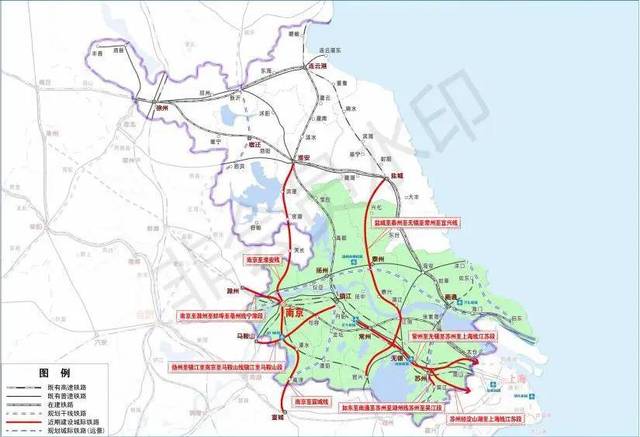 铁路建设规划(2019-2025)示意图 他说,  二十年前,苏锡常一体化也在
