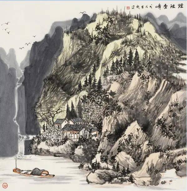 刘群龙作品:《富春山居图》 68x68cm