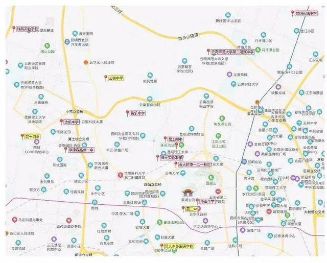 昆明市内5区公办民办初中分布图一览果断收藏