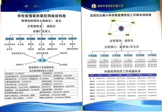 学校疫情联防联控网络结构图及 疫情防控工作联系网络表