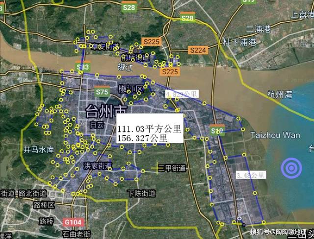 台州市3区3市3县,建成区面积排名,最大是椒江区,最小是仙居县