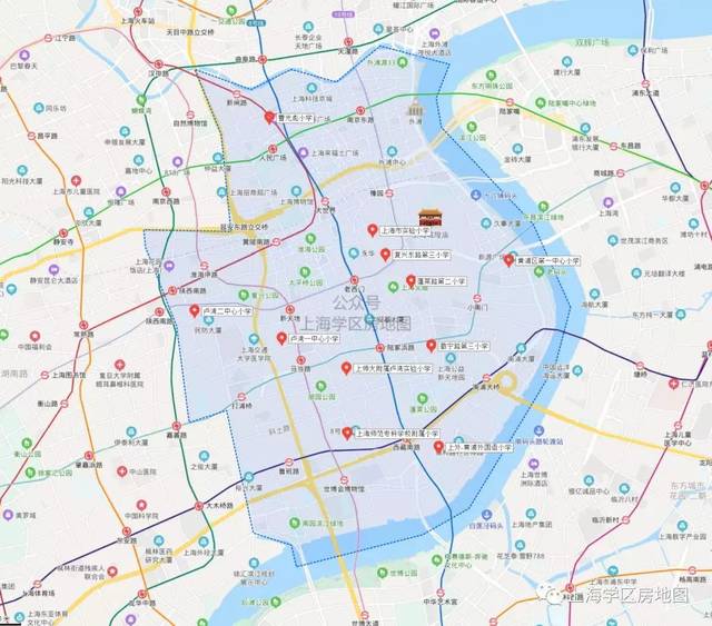 2020年最新上海黄浦区学区房地图(小学)