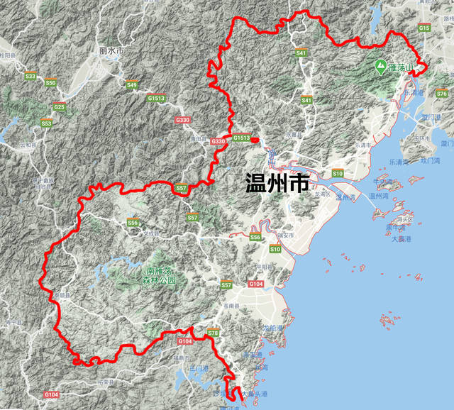 温州的地形 地图来源:google earth 地图编辑:搜狐城市