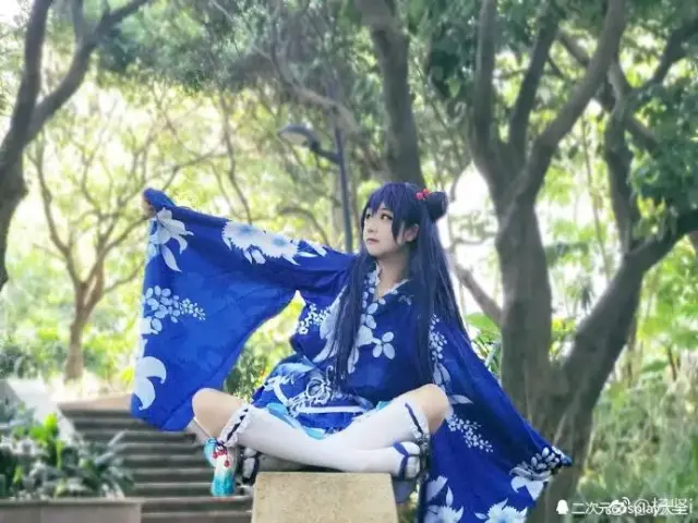 《lovelive!》园田海未,夏至浴衣可人少女cos