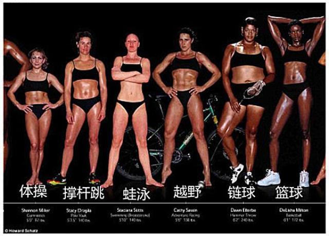 身材对比照,这28位女运动员的身材你最喜欢哪种?