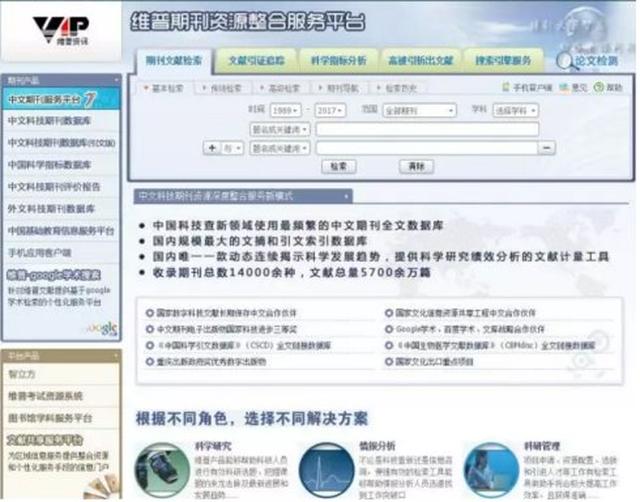 维普中文科技期刊全文数据库介绍