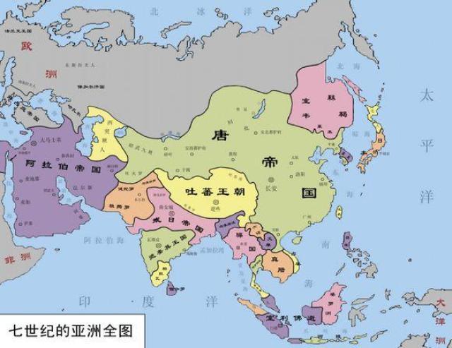 前唐的版图可以看出当时唐朝的强大,西部北部疆域的开拓已经超越了图片