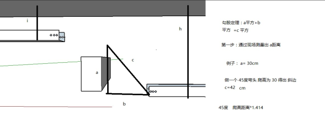 桥架45°上下爬坡弯制作以及计算公式